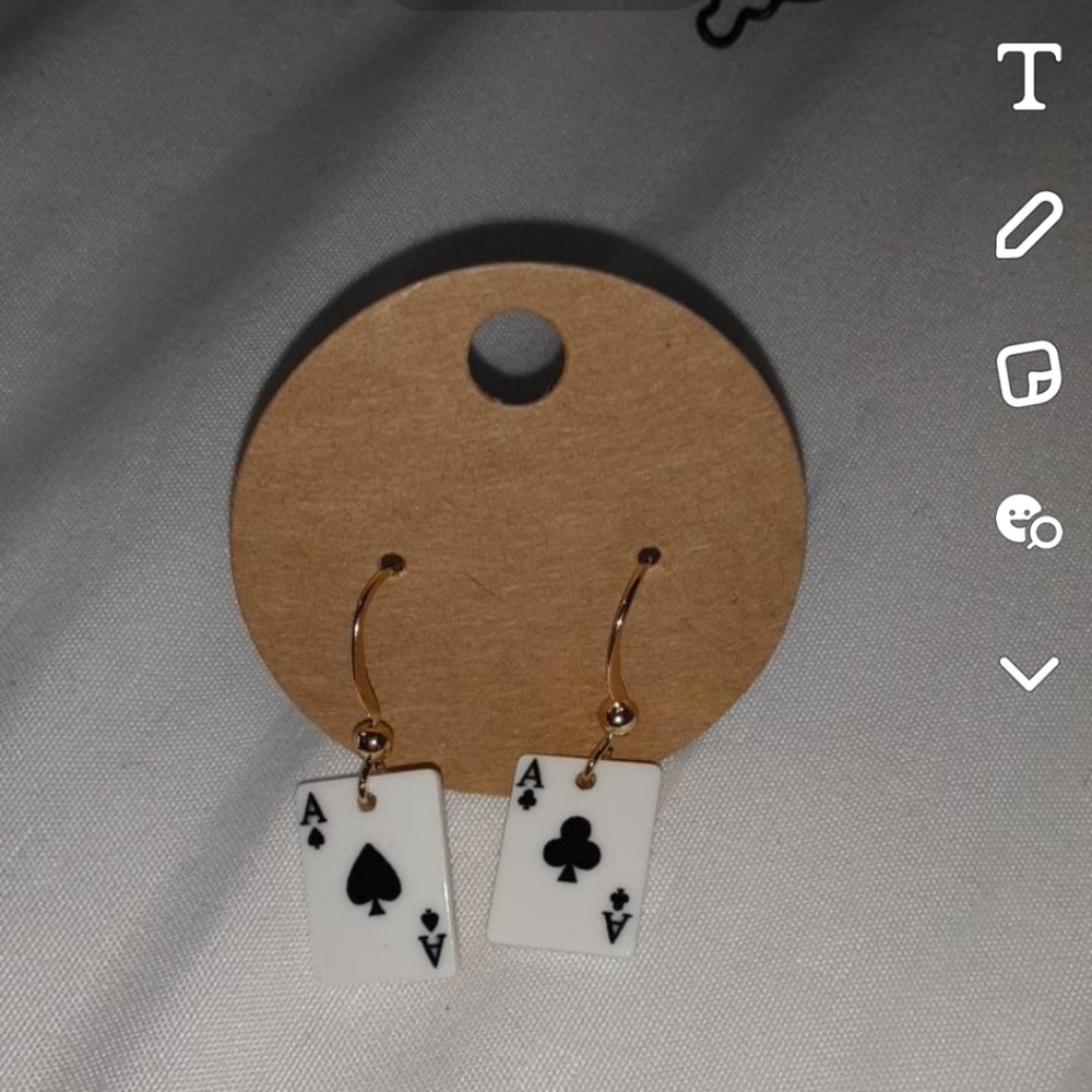 Handmade Playing Card earrings